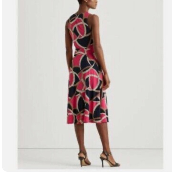 Lauren Ralph Lauren Petite Print Tie-Waist Jersey Dress - Picture 3 of 8
